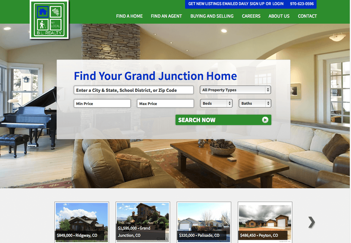 B L Realty Launches New Web Site B L Realty Screen Capture