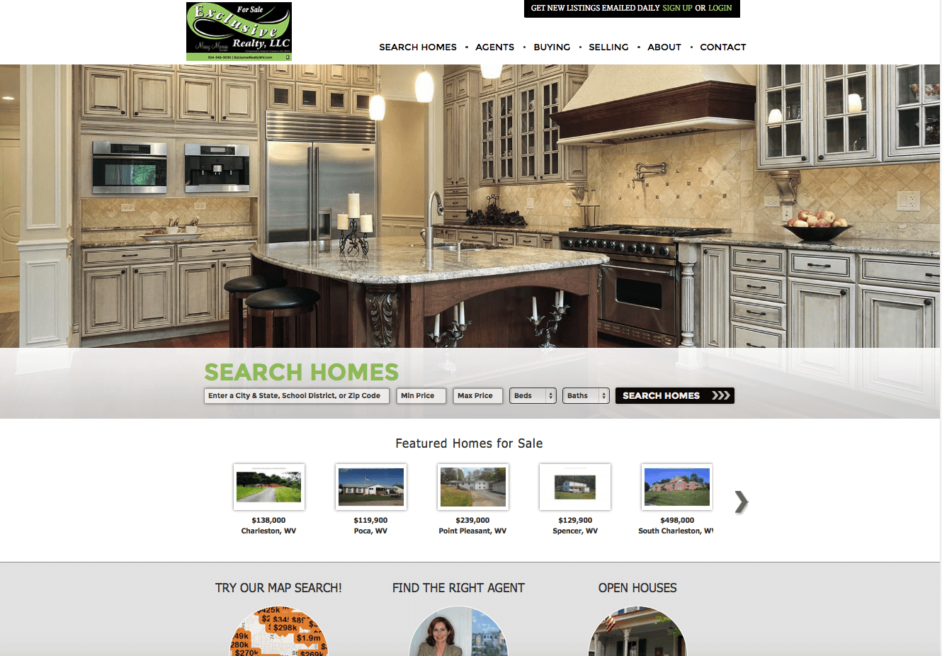 Exclusive Realty Home Screen Capture