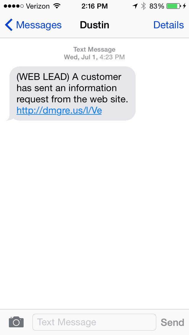 Mobile Lead Notification