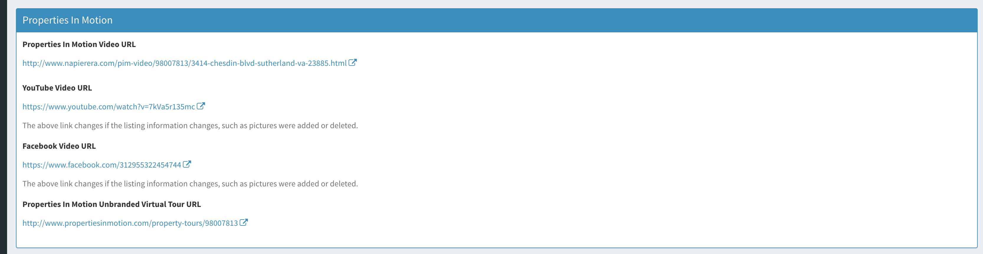 Properties In Motion Integration Screen Shot
