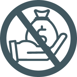 Money back crossed out